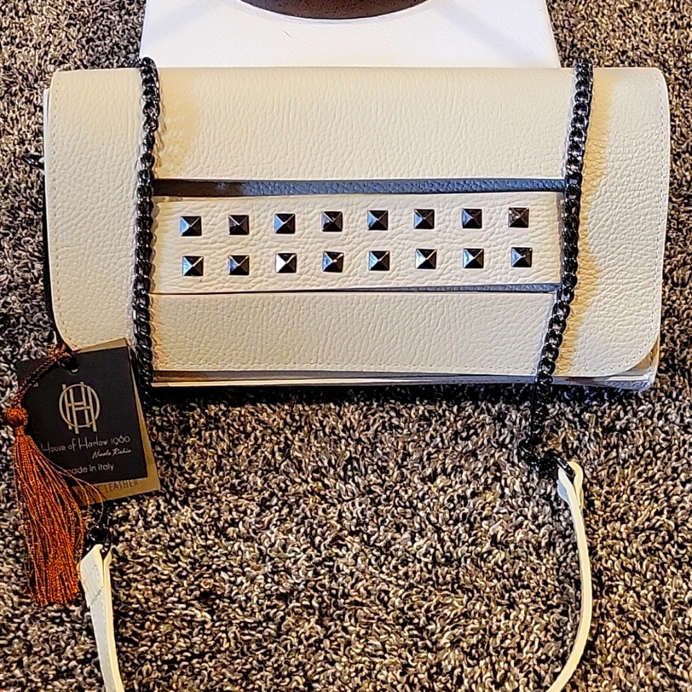 NWT ivory pebbled leather House of Harlow crossbody